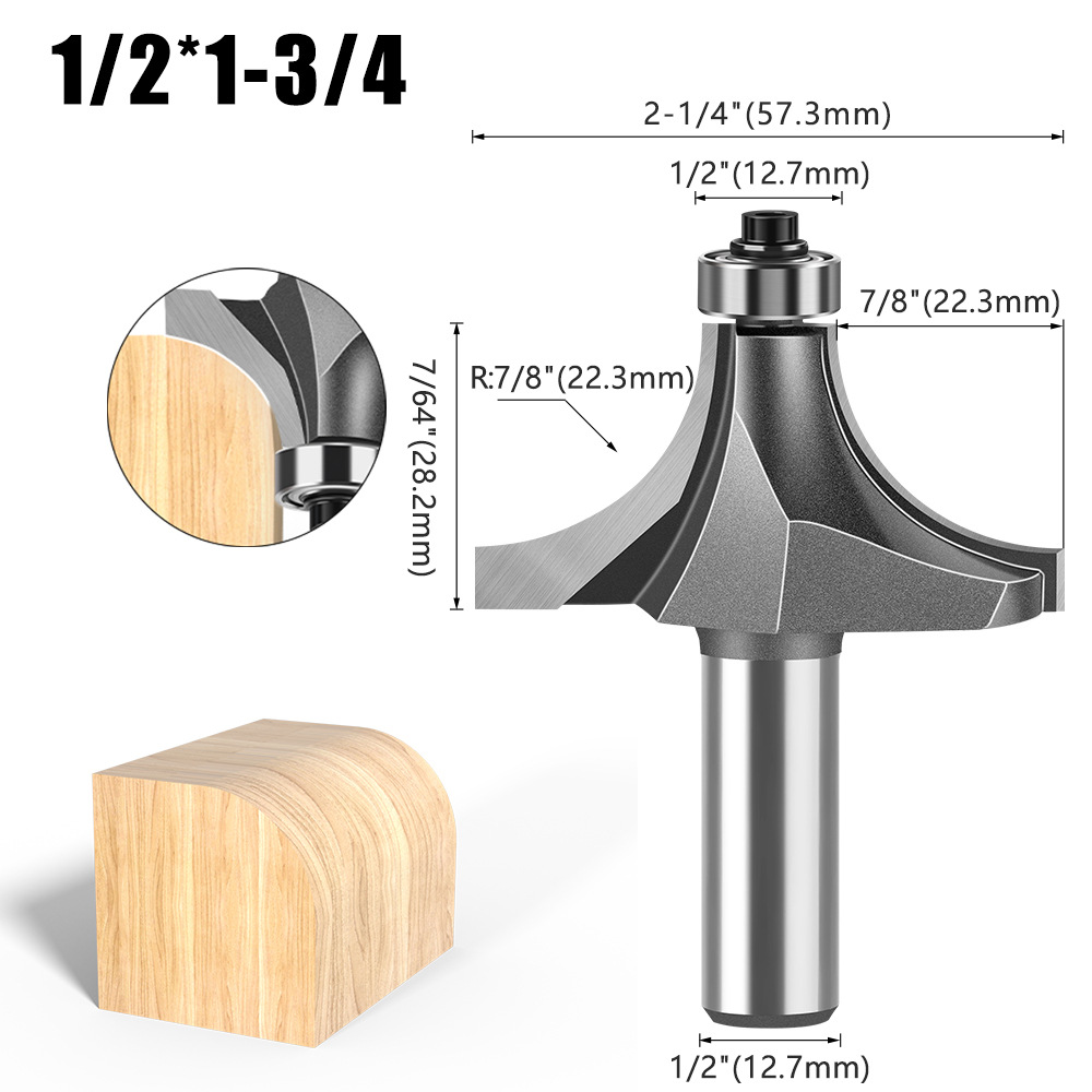 Cuchillo redondo de carpintería de 1/4 mango 1/2 mango Cuchillo redondo de uso común Cuchillo redondo de aleación de alta calidad Cabeza de corte