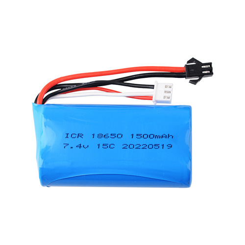 Factory sales 7.4V 1500mAh lithium battery for Weili 12402a 12428 high speed remote control car cylinder 18650