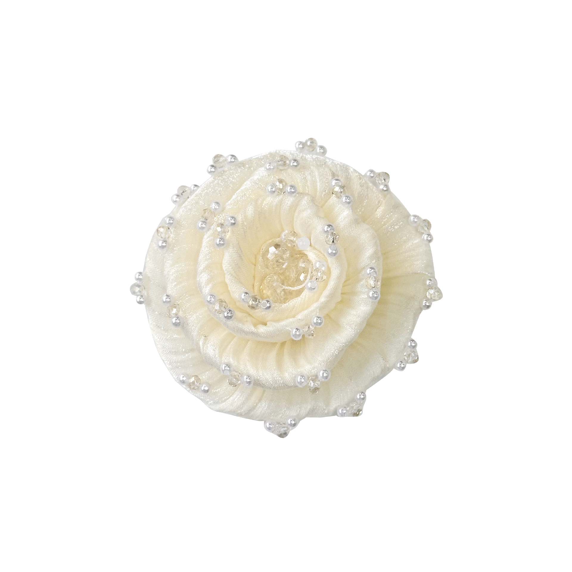 Flores de arena roja perlas multicolores adornadas con flores de tela broche de forma hermosa ropa joyas de cabello accesorios bolsos image 10