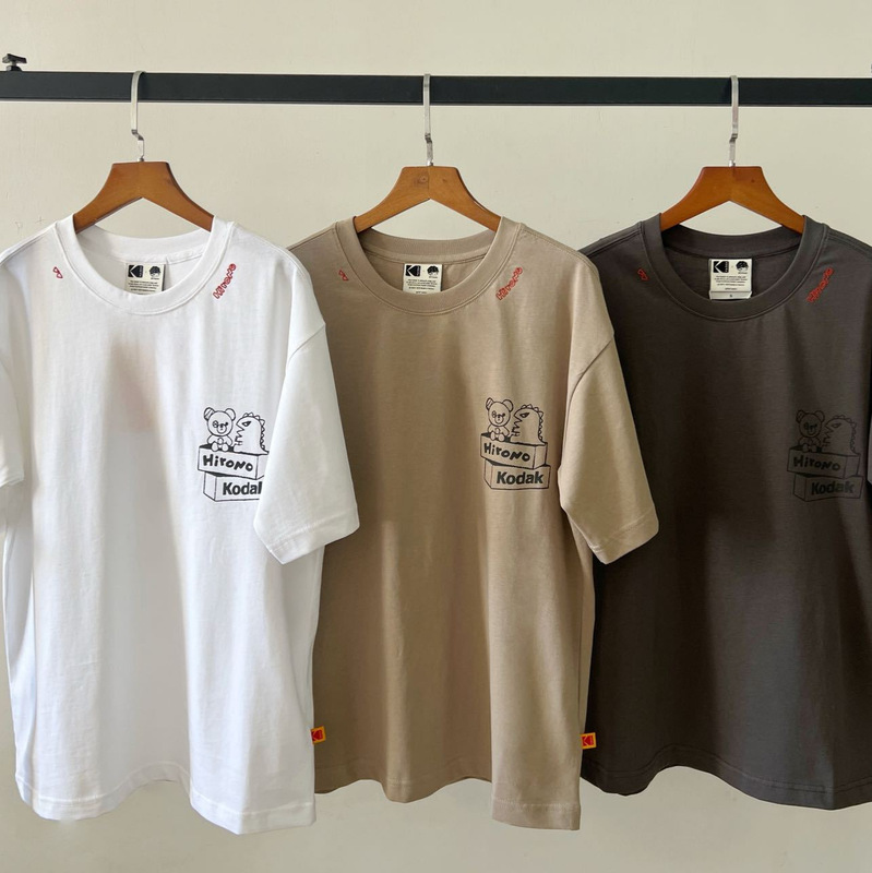 Cross-Border Kd Kodak Ono 2026 Summer Loose Printed Short-Sleeved Unisex T-Shirt Women's Embroidered Round Neck Top Cross-Border Kd Kodak Ono 2026 Summer Loose Printed Short-Sleeved Unisex T-Shirt Women's Embroidered Round Neck Top