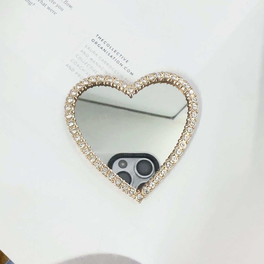 Heart-shaped mirror, gold glass (with adhesive backing).