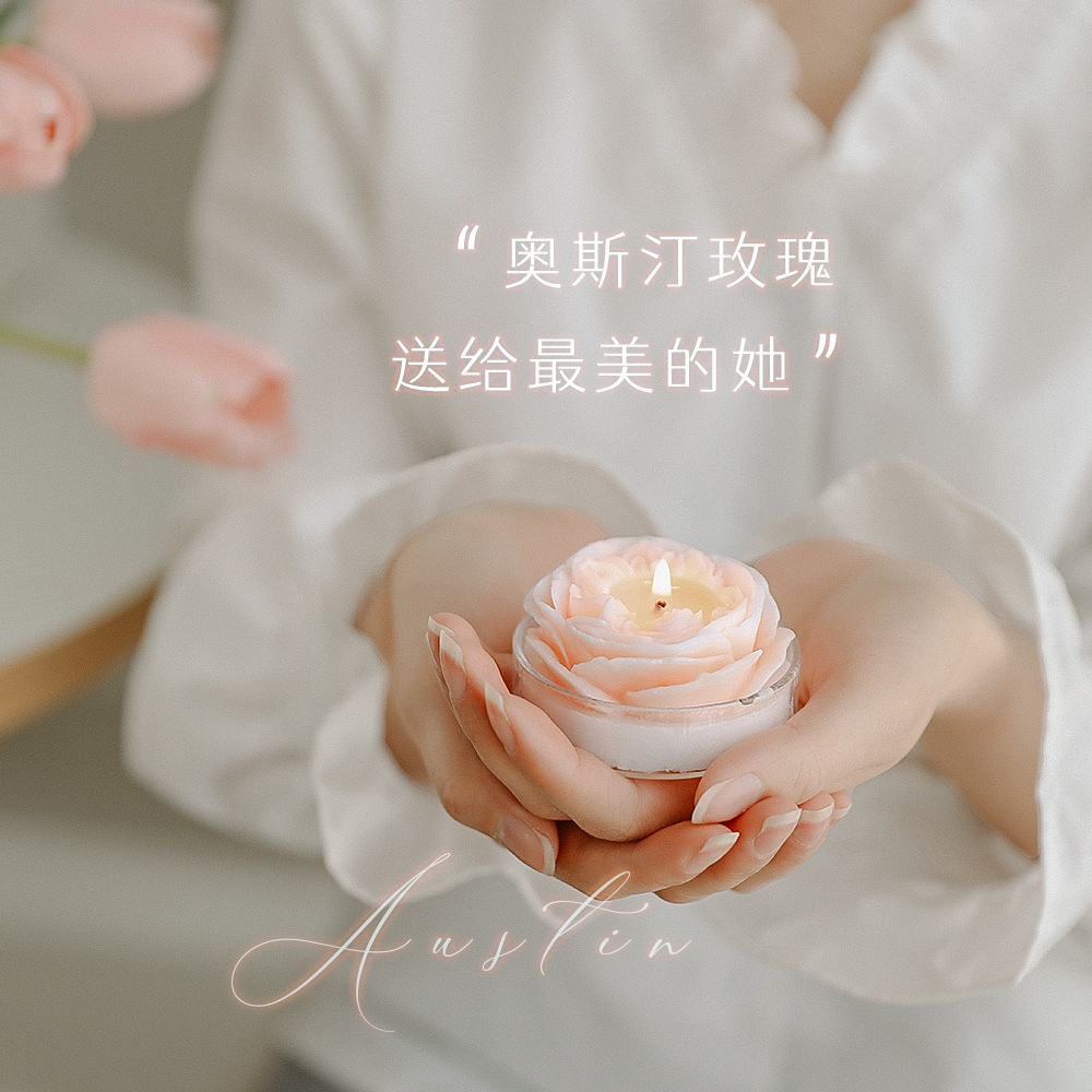 Rose flower candle ins style fragrance sleep fragrance birthday wedding Valentine's Day souvenir gift manufacturer wholesale