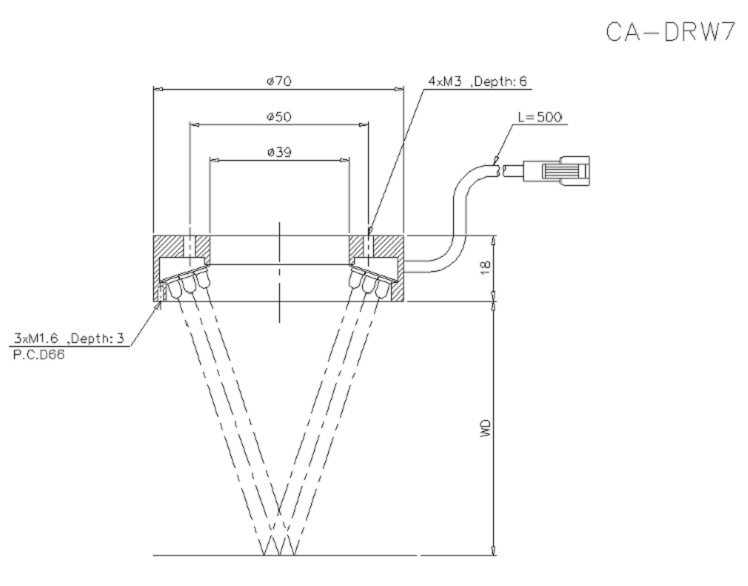 基恩士KEYENCE  白色直接环形照明  CA-DRW7