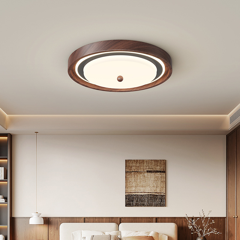 Araña de sala de estar de estilo medio francés 2025 nuevo estilo nuevo estilo chino color nogal protección ocular sala luz principal paquete de toda la casa