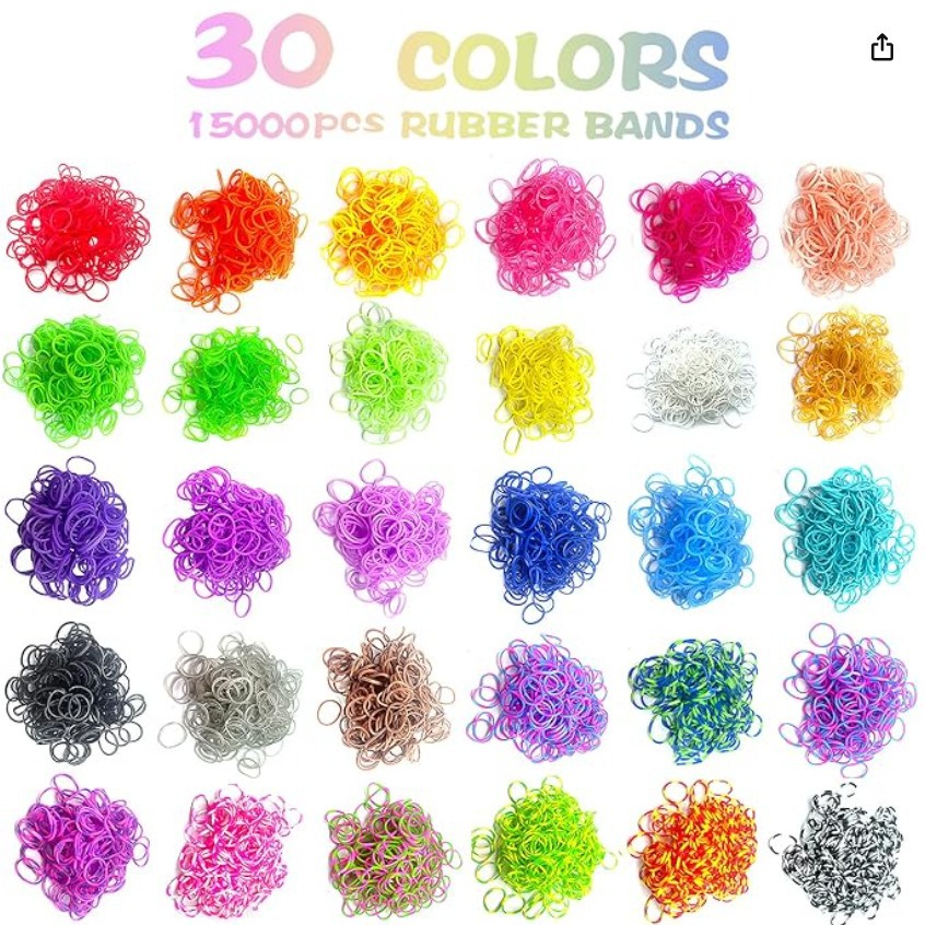 Caja de herramientas con bandas elásticas para tejer pulseras