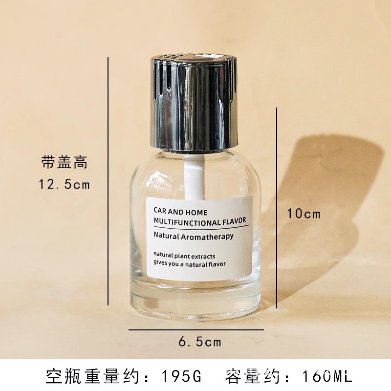 투명, 160ml 투명 라운드 숄더 + 전기 도금 커버 + 휘발성 스틱