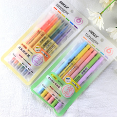 New Baoku 4908 Bag of Fluorescent Pens, Dual-Head Colored Highlighters, 12 Colors, Marking, Highlighting, and Notation Pens