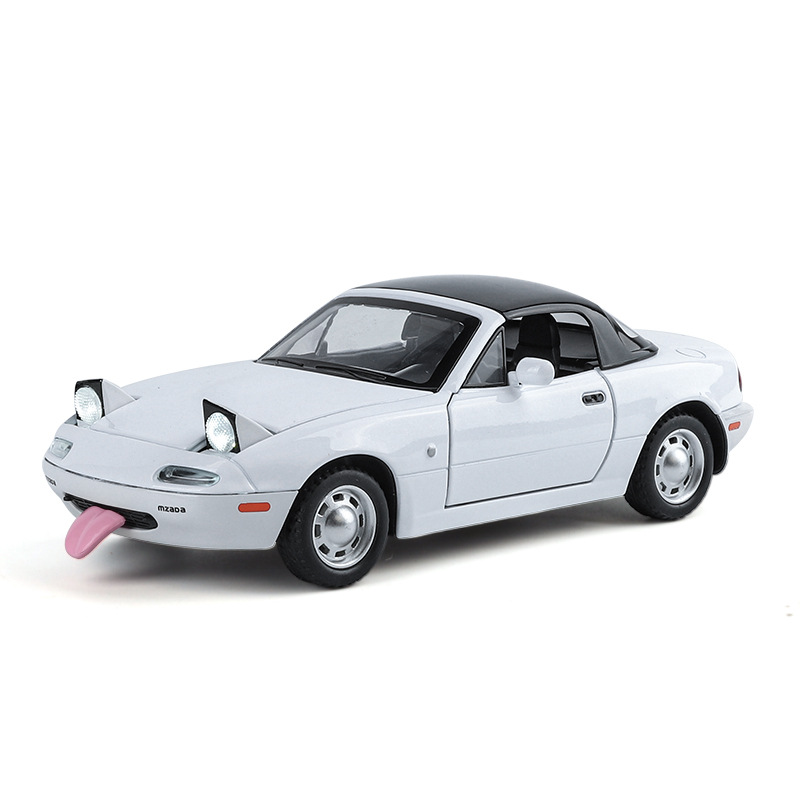 박스 1:24 MAZDA MX-5 시뮬레이션 합금 모델 ACOUSTO-OPTIC BACK FORCE 충격 방지 어린이 장난감 남성 장식품 디스플레이