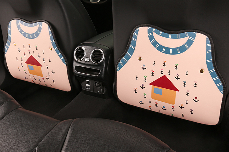 Cute Car Seat Back Anti-Kick Pad, Car Seat Back Anti-Fouling Pad, Anti-Dirty Pad, Short Back Pocket Hanging Type