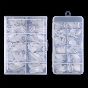 New wear nail nail polish special semi-frosted ultra-short almond seamless fake nail carving-free grinding almond nail polish