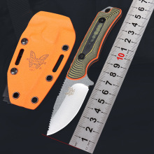 厂家现货户外直刀5CR野外多功能爬山迷你小刀G10柄带K鞘阳江刀具