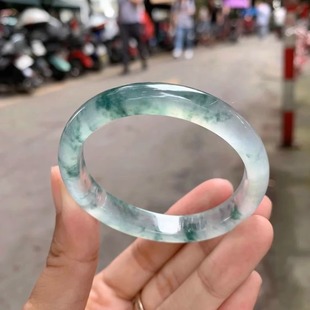 Natural Burmese Jade Floating Flower Bracelet genuine goods Tianshan Emerald Women's Water-Run Glass Kinds Guifei Bracelet High Ice Kinds Jade Bracelet