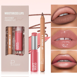 Cross-border Pudaier lip liner lipstick suit European and American explosions matte water light lipstick suit lip liner lipstick