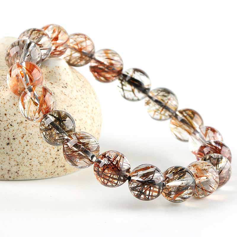 Natural Black Gold Super Seven Bracelet Mica Hair Black Gold Super Seven Bracelet Jewelry Black Gold Super Seven Crystal