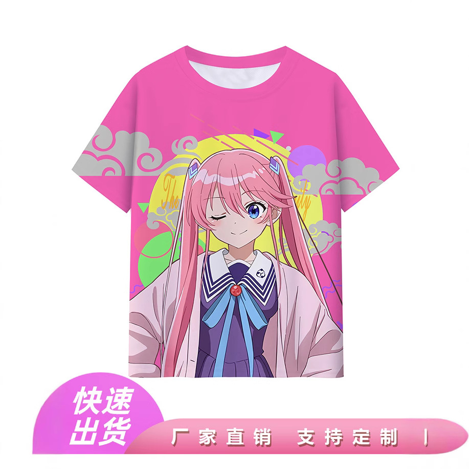 Ziyun Temple Brothers and Sisters Short-sleeved Animation Peripheral T-shirt 3D Digital Printing Foreign Trade Cross-border Supply
