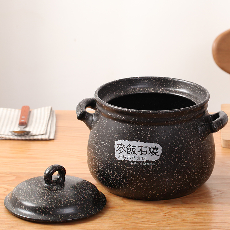 2F砂鍋電磁爐專用麥飯石砂鍋煲湯家用燉鍋陶瓷大湯鍋明火燃氣灶通