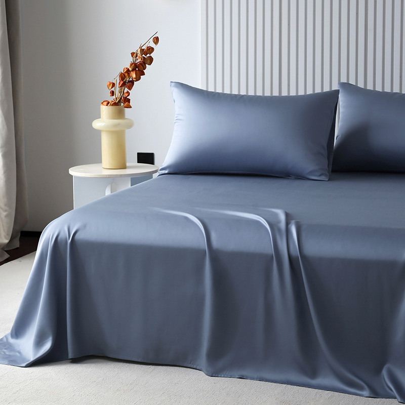 New Spring Summer Lyocell Fiber Four-Piece Set Series - Sheet, Single And Double Ice Silk Bed Sheet Items_voghion.com