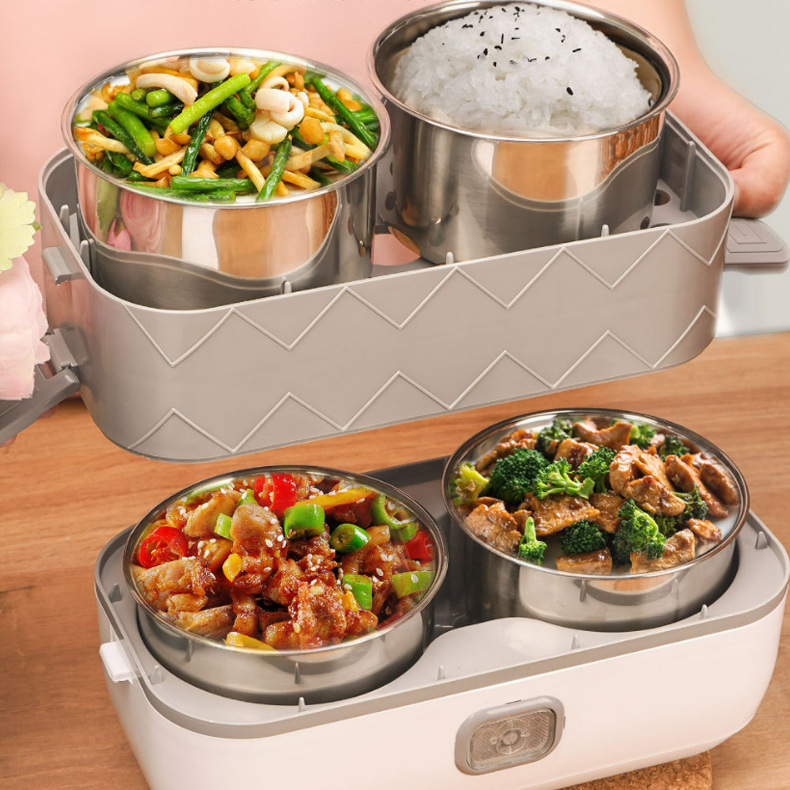 Caja de almuerzo de calefacción inyección de agua multifunción cocina caja de almuerzo aislada caja de almuerzo portátil Mini cocina de arroz