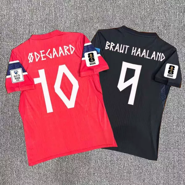 2026 World Cup Norway National Team Jerseys Home and Away, Number 9 Haaland, Number 10 Odegaard, Printed Jerseys