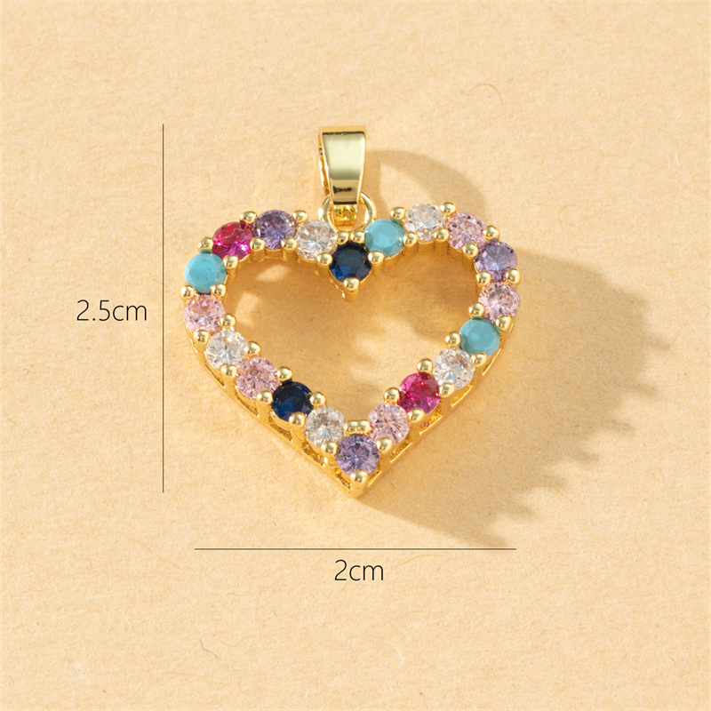 1 Piece Copper Zircon Heart Shape Pendant display picture 3
