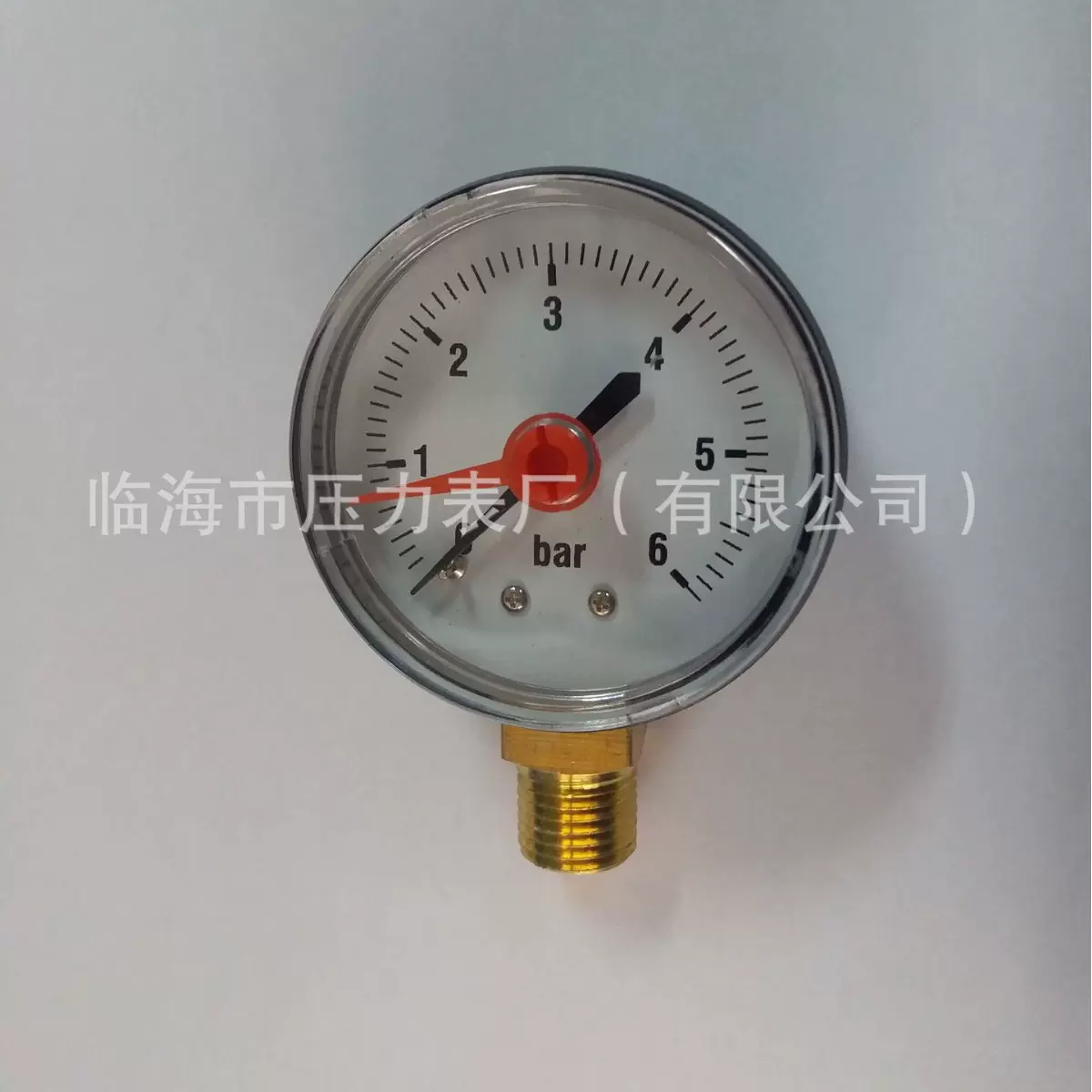 临海减压器厂0-6bar压力表双指针阀门表头
