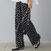 外贸日系Ins乐天新品百褶长裤女2024春夏季新款垂感宽松显瘦裤子