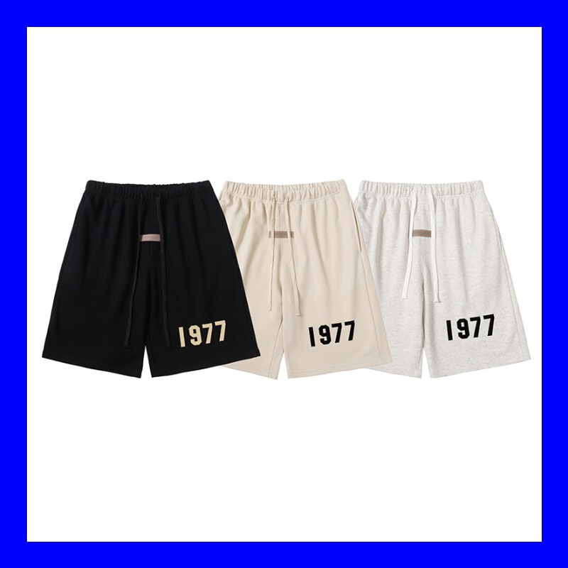 essentials Shorts Fog High Street Tide Brand 1977 Flocking Letter Five Points Sports Pants Ins Summer Men and Women