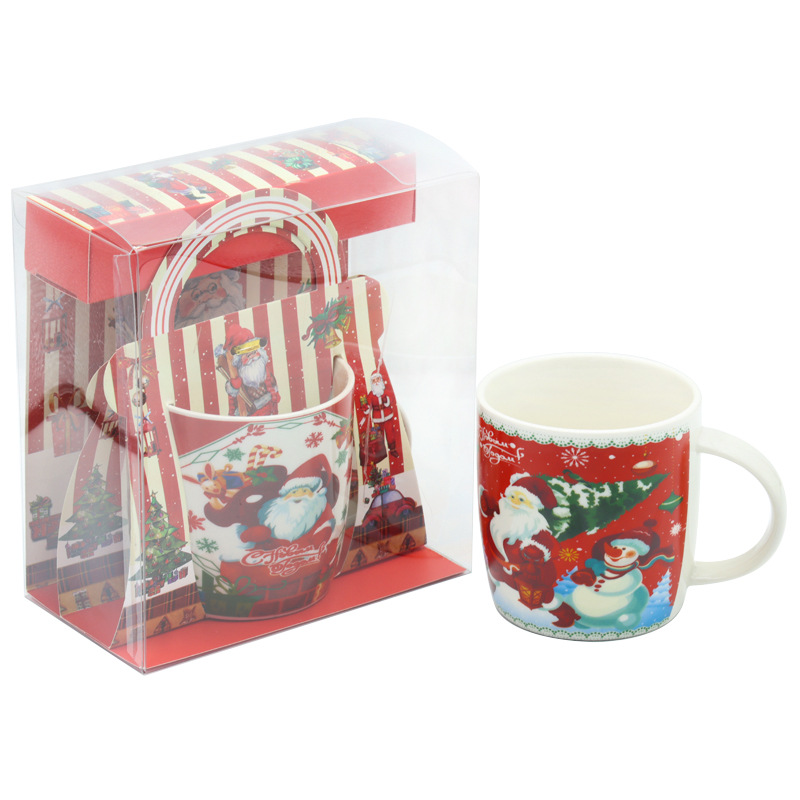 俄文圣诞杯子新年陶瓷杯子礼盒包装咖啡杯带勺子马克杯详情7