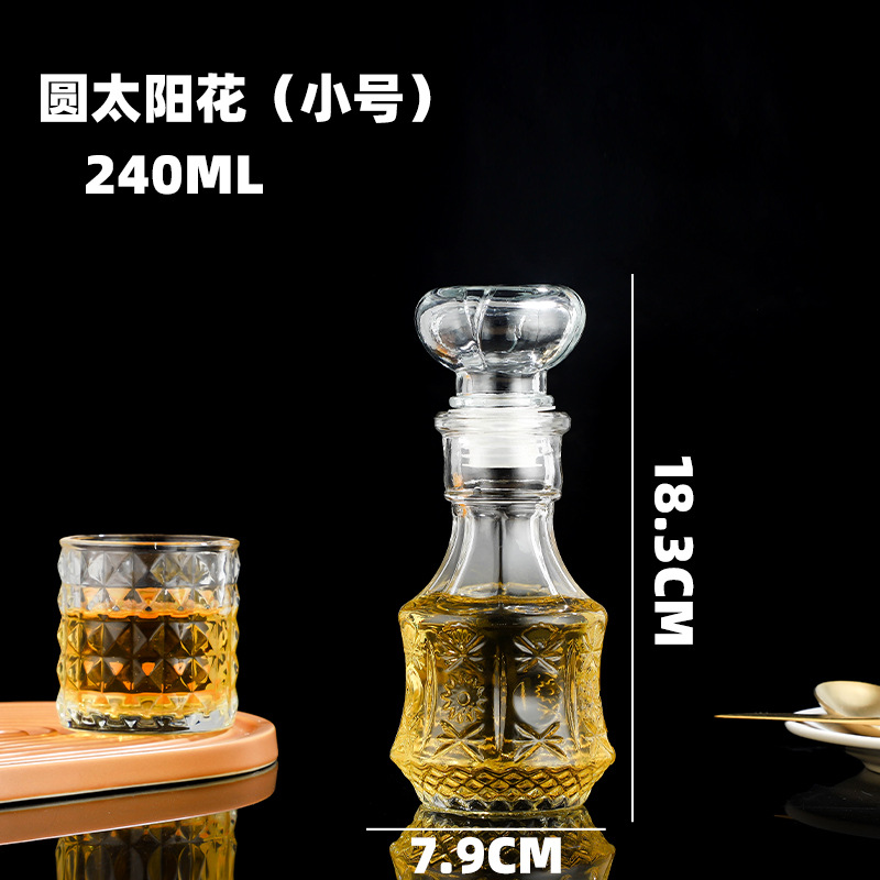 Moda tallado botella de vino jarra de vino engrosada botella de vino Vino sellado botella de vino vacía