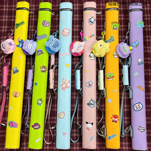 Dopamine Cue Bag Billiard Cue Bag Large Tip Double Hole Double Slot High-Value Cue Bag with Cartoon Sticker Large Tip