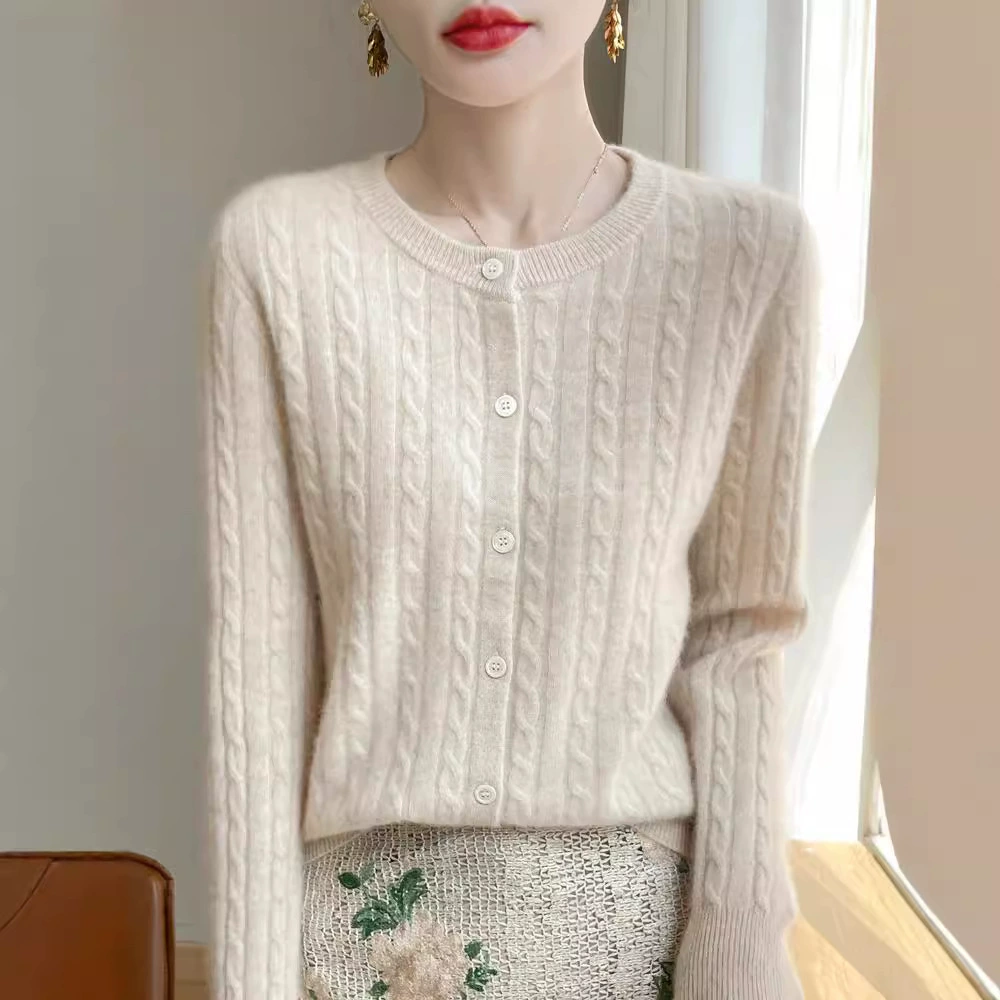 Оптовая продажа белый трикотажный кардиган куртка для женщин осень новый корейский стиль свитер куртка с тонкими длинными рукавами