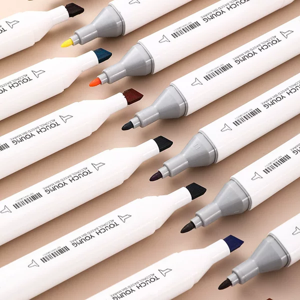 White Rod Square Rod Thick Rod Marker Pen Single Monochrome Marker Pen 6 Generation Double Headed Alcohol Oil Mark Painting Hand-painted
