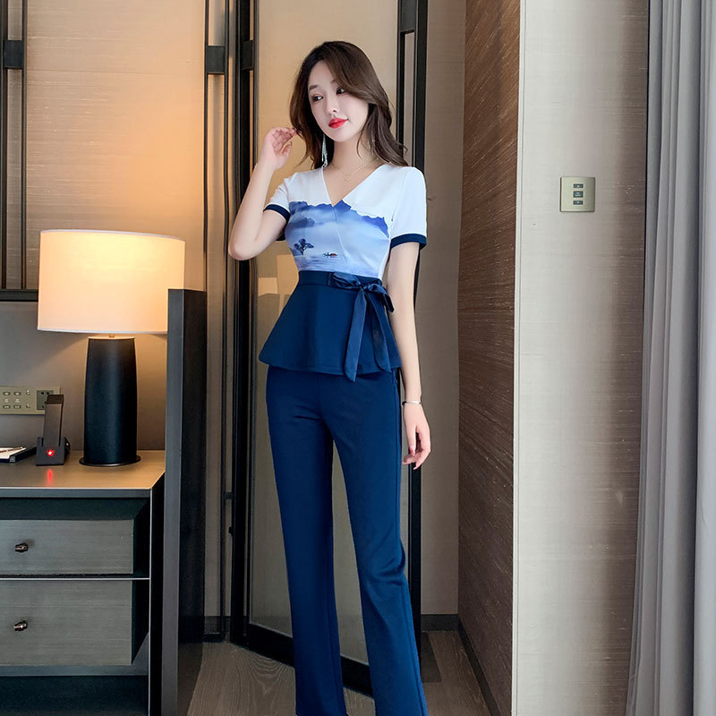 新款足疗技师工作服裤装酒店桑拿夜总会足浴KTV会所美容院工作服|ms