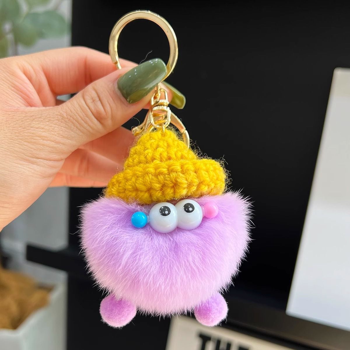 Verdaderos llaveros de peluche de peluche hechos a mano puros colgantes de peluche de alto valor llaveros diy regalo de nicho