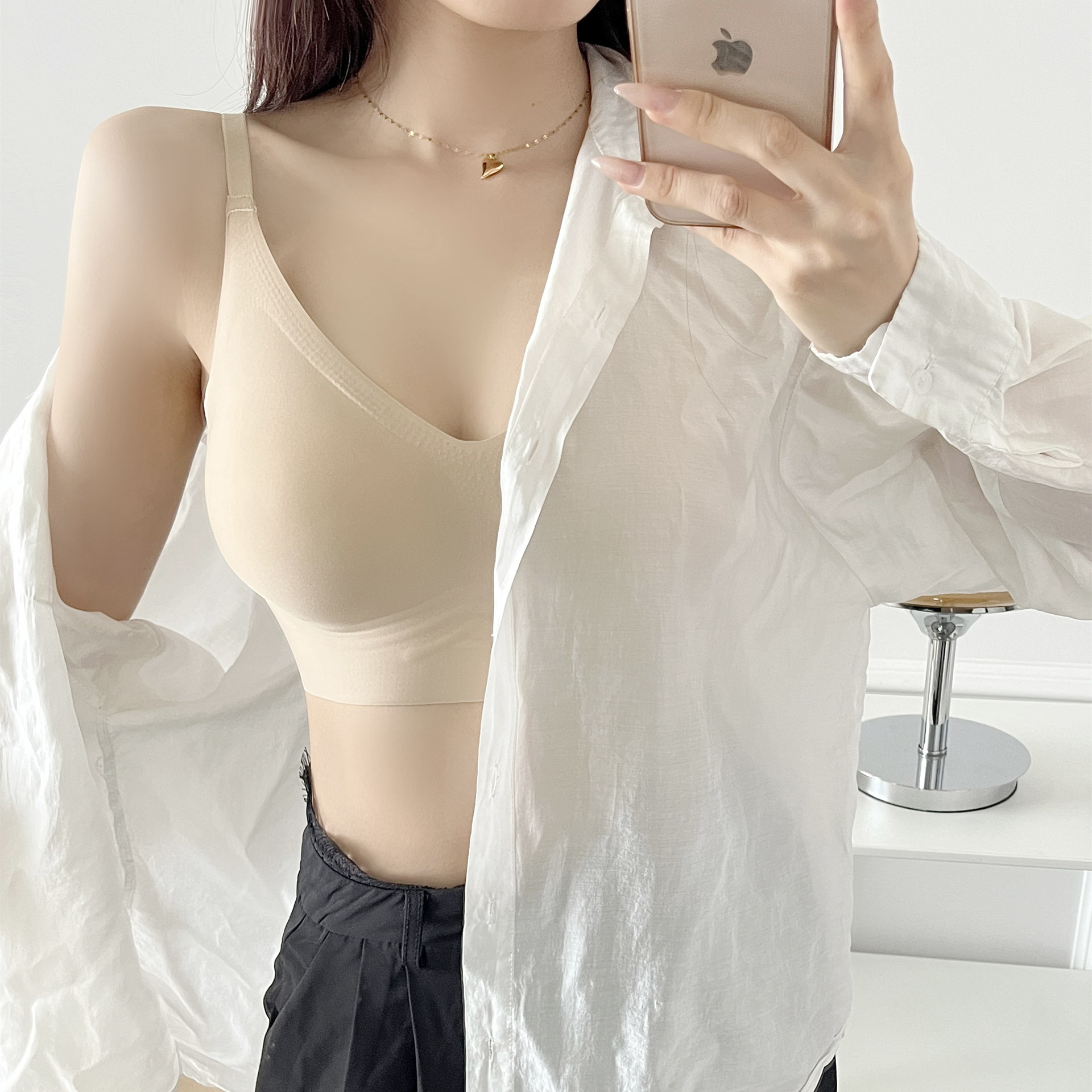 Invisible King ropa interior delgada sin marcas chaleco tipo sostén taza fija taza especial tono de piel oscura suave soporte hermosa espalda