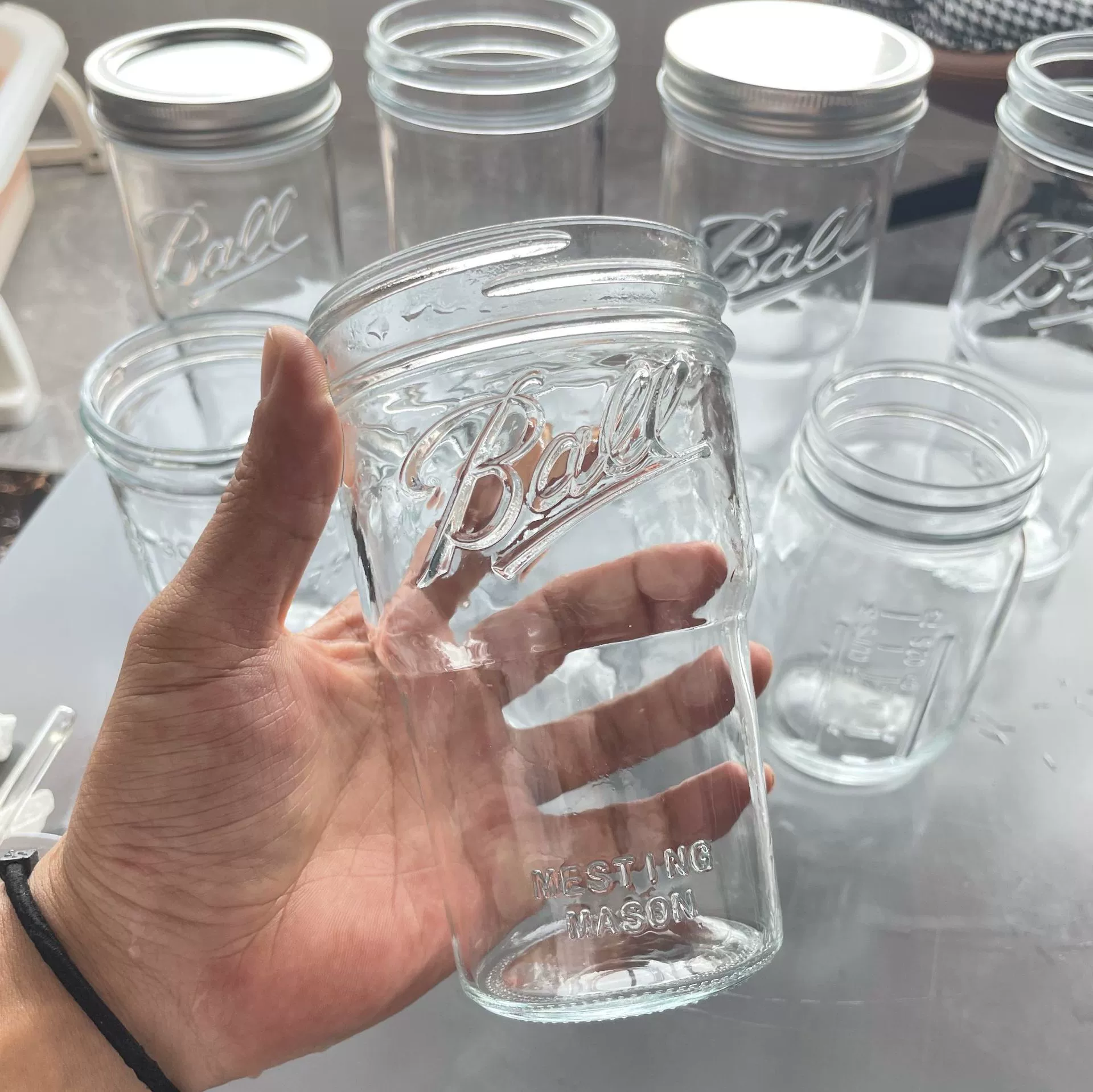 Бамбуковая баночка Мейсон трансграничная американская герметичная банка для хранения Amazon стеклянная банка для конфет 500 мл стакан для холодного напитка