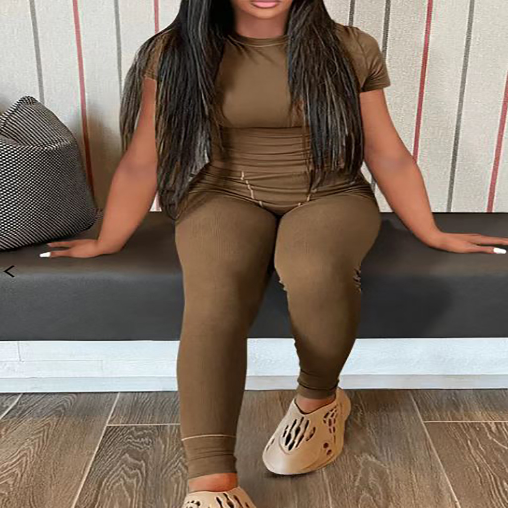 P2303 nouvel été ensemble de rayures de couleur claire personnalisé_voghion.com