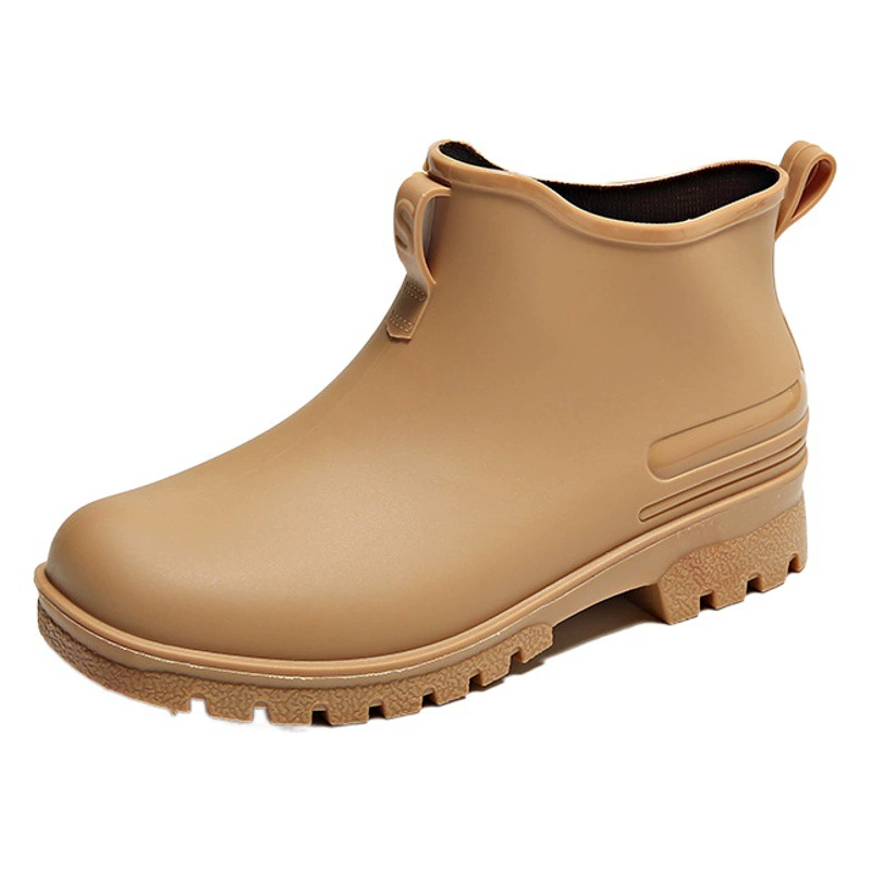2025 трансграничные японские и корейские модные непромокаемые резиновые сапоги с низким берцем для пар на открытом воздухе, новые непромокаемые сапоги на флисовой подкладке с короткими трубками для женщин