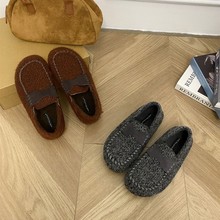 1800~内增高~法式复古乐福单鞋女鞋子2025年新款秋冬季加绒棉鞋