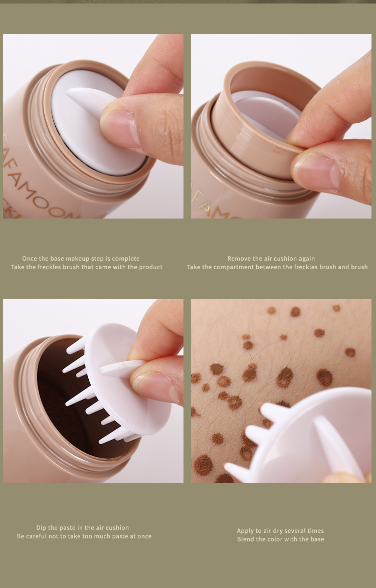 Natürlicher Nude-Make-up-Sommersprossenstift, verblasst nicht leicht, wasserdichte Versiegelung mit Luftpolster-Sommersprossen_voghion.com