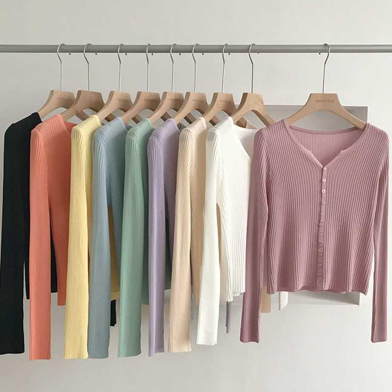 Knitted Cardigan Thin Outfit Summer New Style Western Style All-Match Long-Sleeved Air-conditioning Shirt Ice Silk Sunscreen Shirt Women's Small Coat