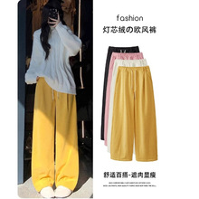 灯芯绒阔腿裤女秋冬新款高腰垂感宽松直筒休闲加绒加厚香蕉萝卜裤