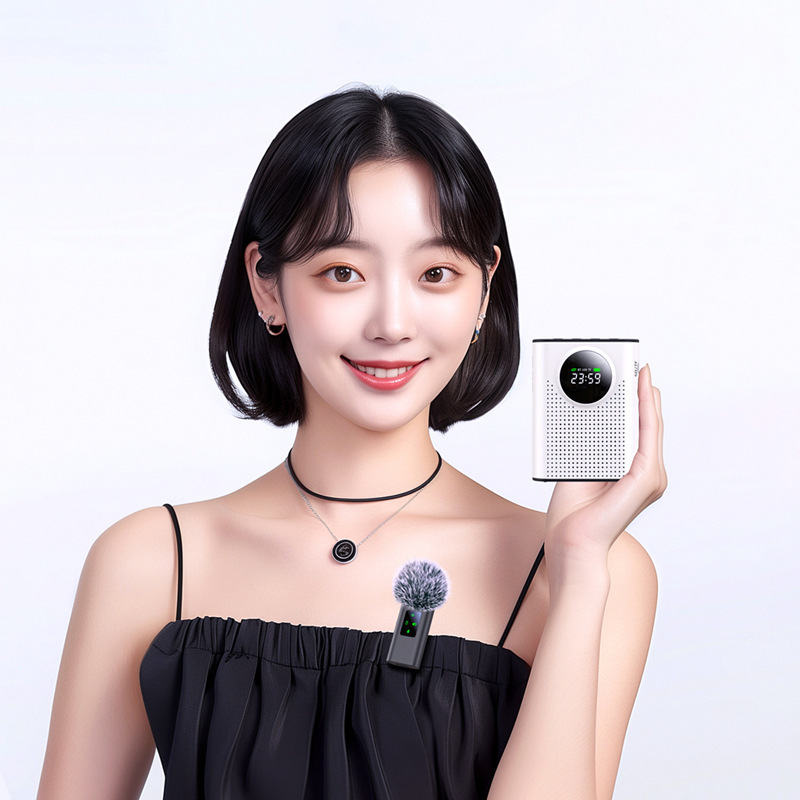 2025新品私模无线领夹式扩音器小蜜蜂老师导游户外叫卖喇叭防啸叫|undefined