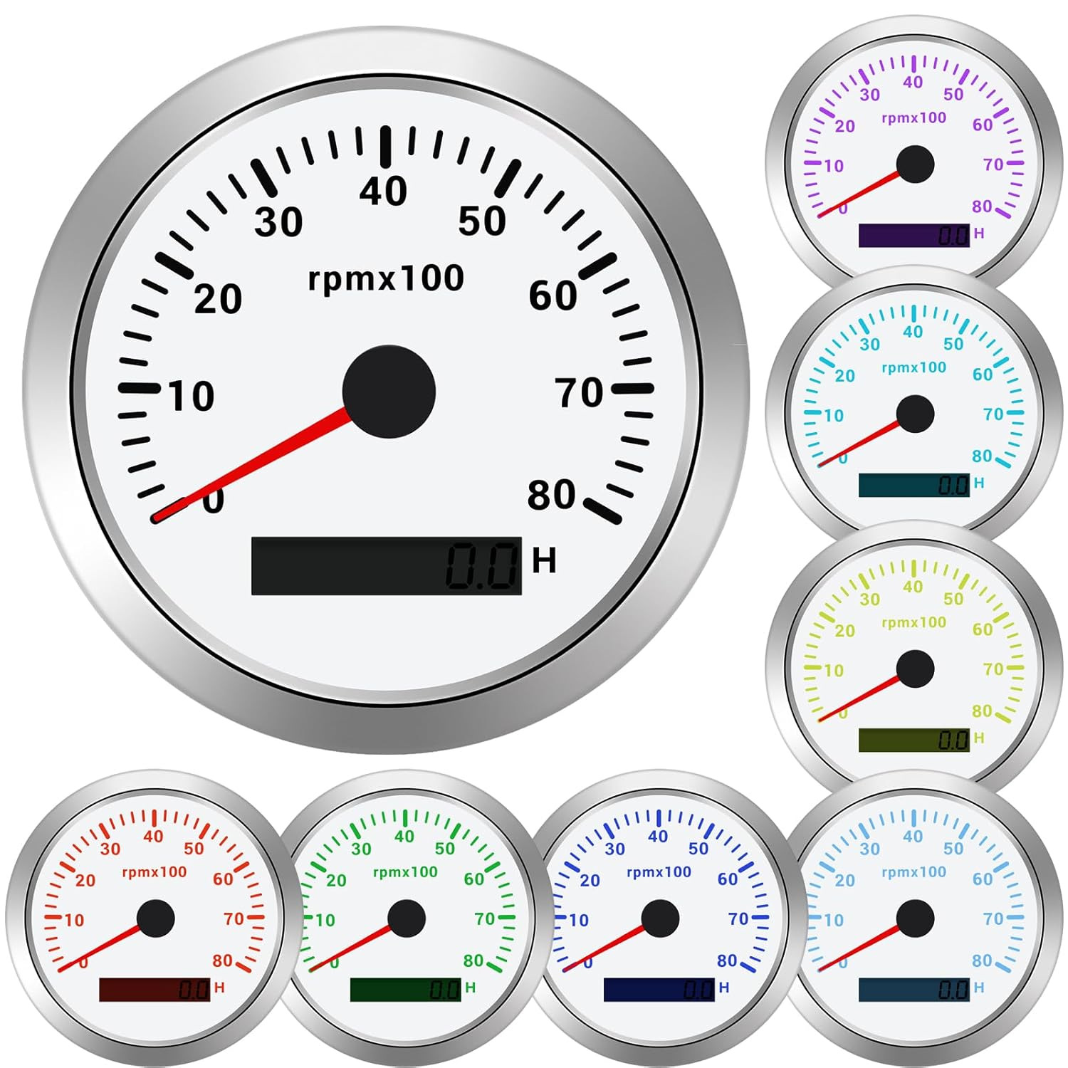 Gasoline engine timer tachometer for marine and automotive use, high-precision DC motor-type engine 85mm dashboard instrument