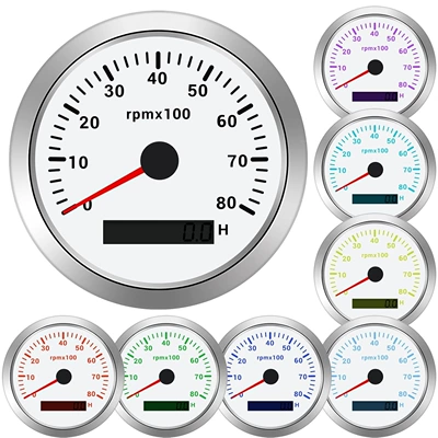 Gasoline engine timer tachometer for marine and automotive use, high-precision DC motor-type engine 85mm dashboard instrument (tachometer)