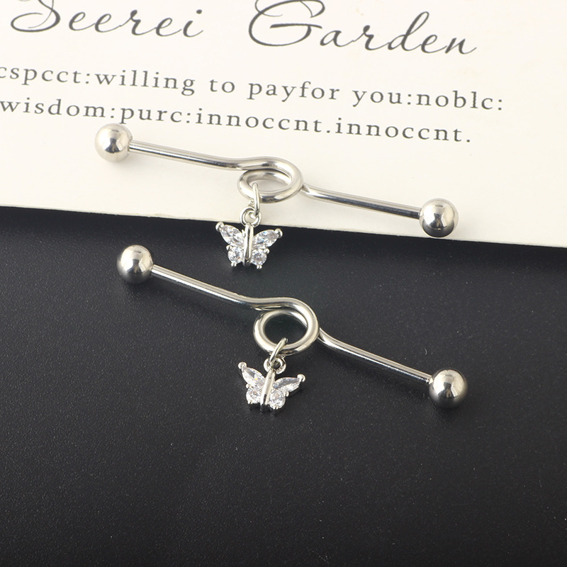 Simple Style Cross Heart Shape Stainless Steel Plating Inlay Zircon Ear Studs 1 Piece