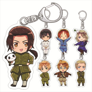 Black Thalia Axis Powers Acrylic Keychain Pendant Wang Yao Vargas Jones Bonofova