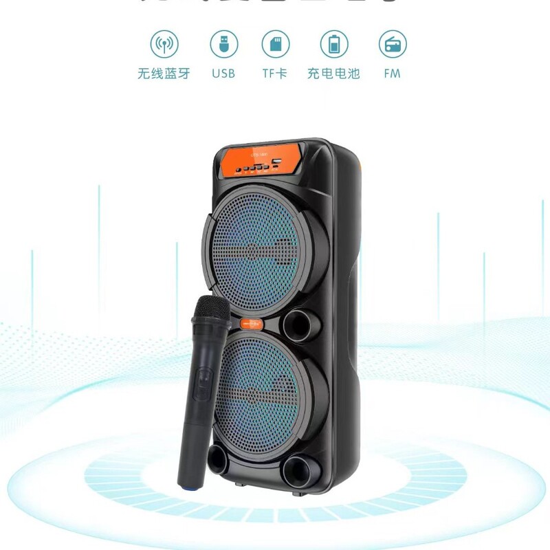 Manufacturers Straight Hair Double 8inch Gts-1880 Carry Portable Bluetooth Speaker