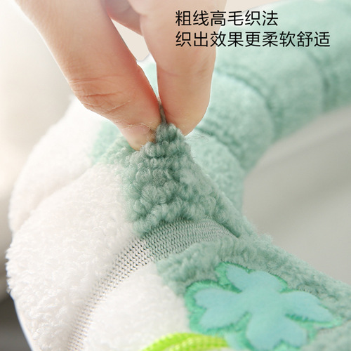 New toilet seat cushion, universal plush seat cover, autumn and winter warm toilet cover, cute knitted handle toilet seat