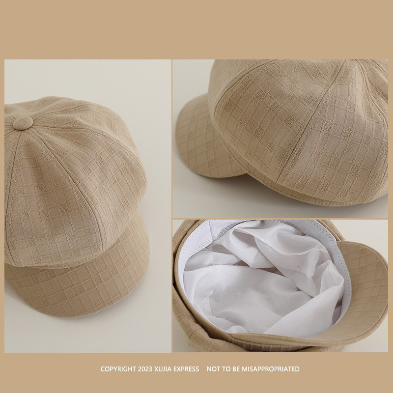 Otoño y invierno nuevo ins gorra de octogono de lengua de pato coreana gorra de invierno para hombres y mujeres gorra de invierno de calabaza de aire universal